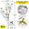Apple Blossom Artificial Tree Branches 33” Long Stems Silk Flowers Faux Bouquet for Tall Vase Indoor Home Decor Wedding Decoration, 3pcs